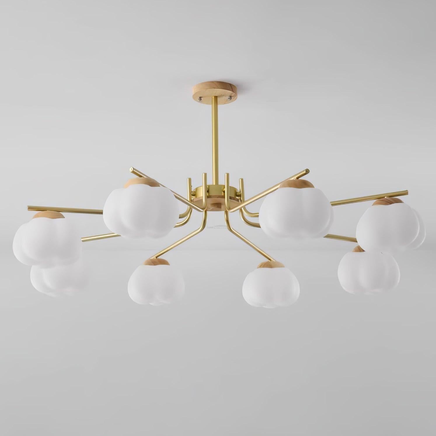 Plastic Cotton Balls Chandelier with 5/8 heads - Zahara-1-Luxehomezone
