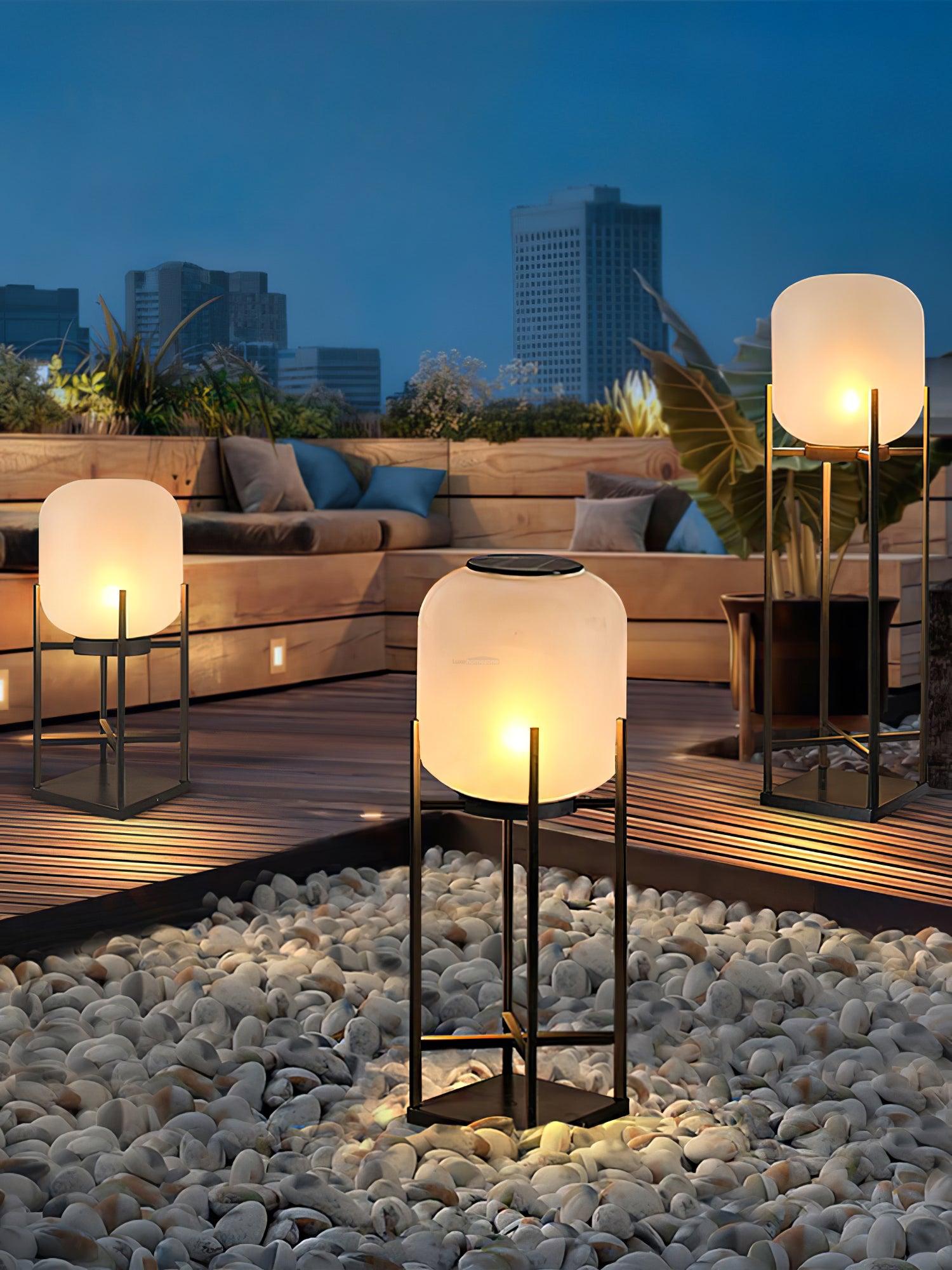 Lantern Solar Floor Lamp for Outdoor - Cube-1-Luxehomezone