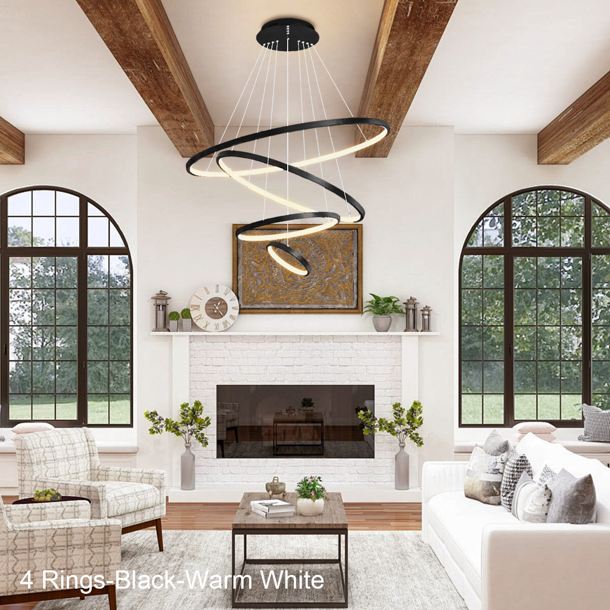 Janet Modern Hanging Chandelier - Straps-1-Luxehomezone