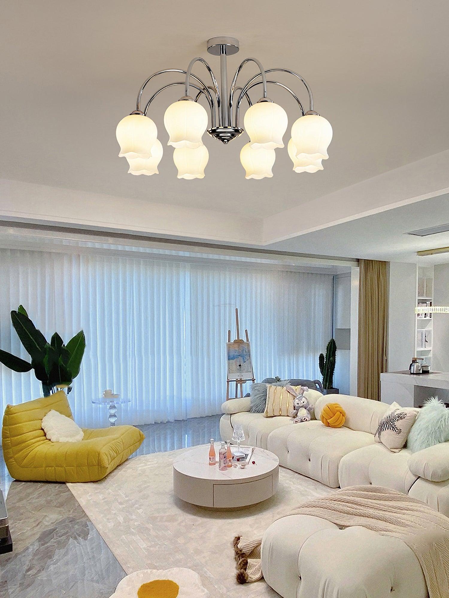 Floral Glass Chandelier with 5/6/8 heads - Luxehomezone