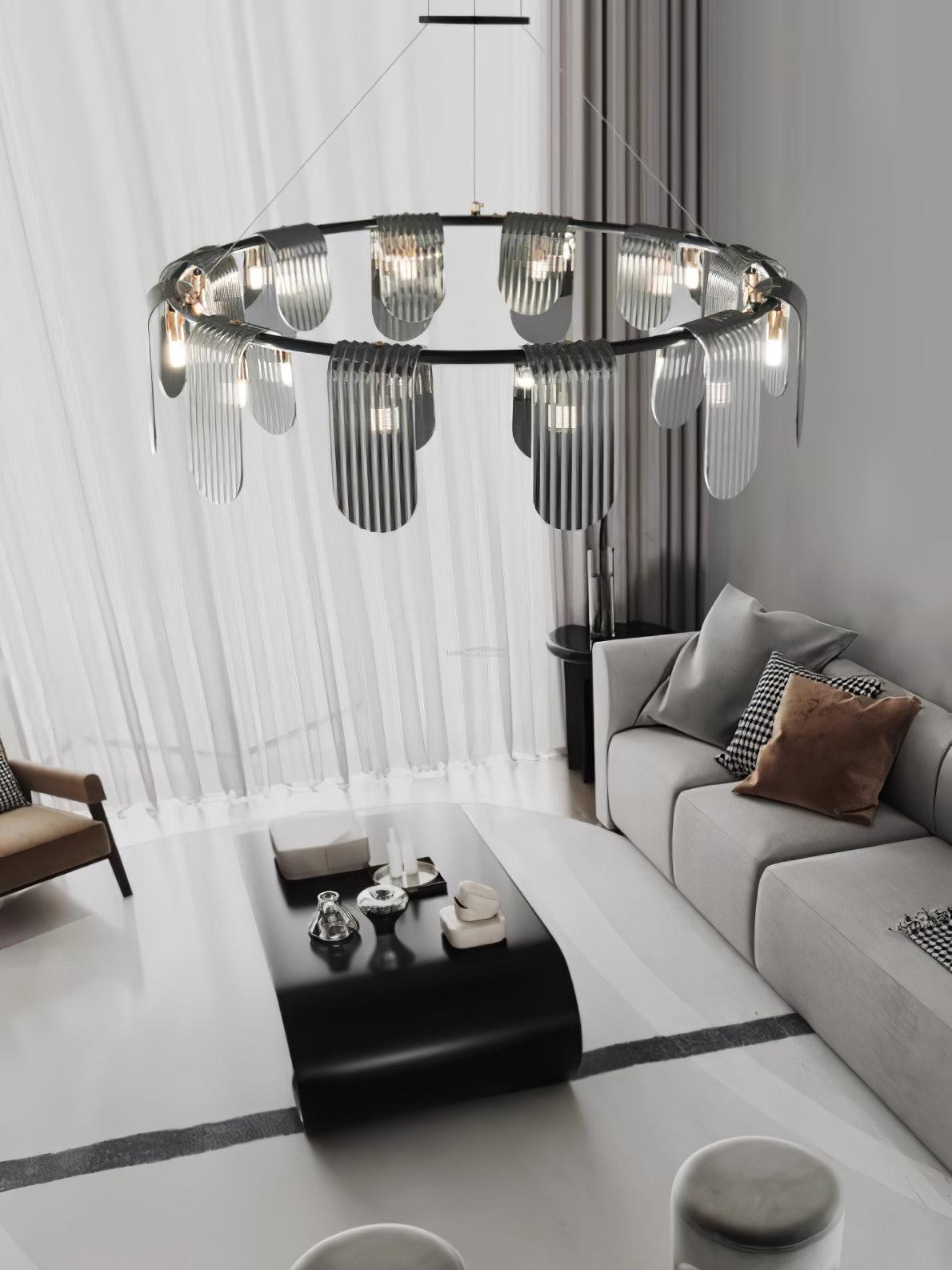 Folioles Brass Chandelier with 6/9/12 lamps - -1-Luxehomezone