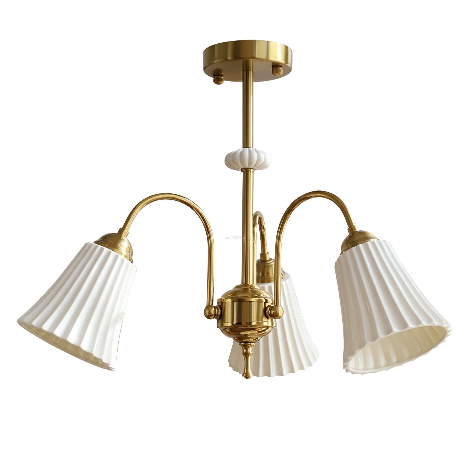 Medieval Ceramic Trumpet Chandelier with 3/5/8 lamps - Flower Ceramic-1-Luxehomezone