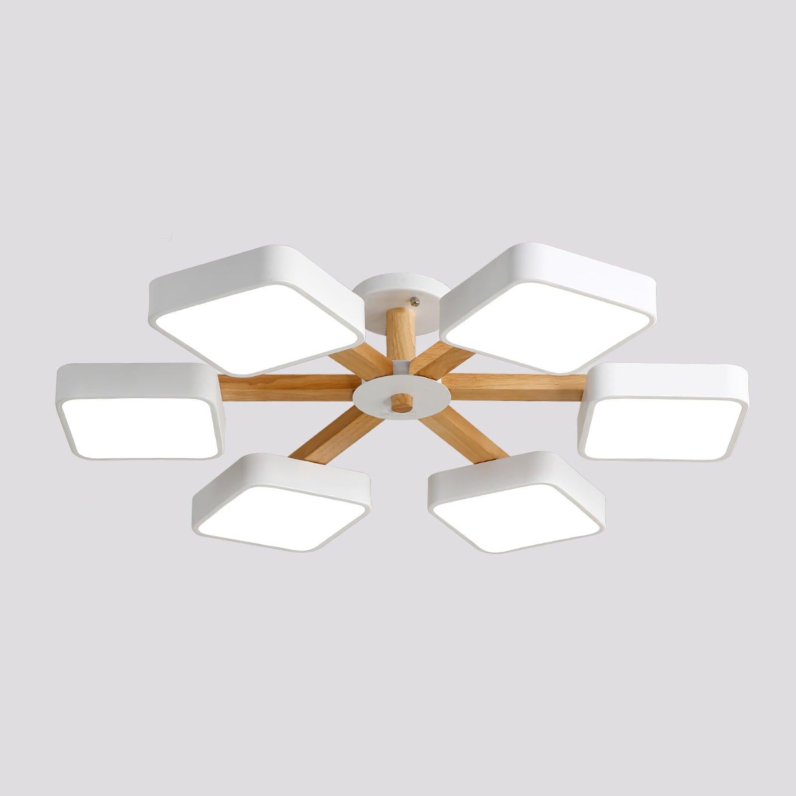 Modern Multi Stem Chandelier with 5/6/8 heads - Wood-1-Luxehomezone