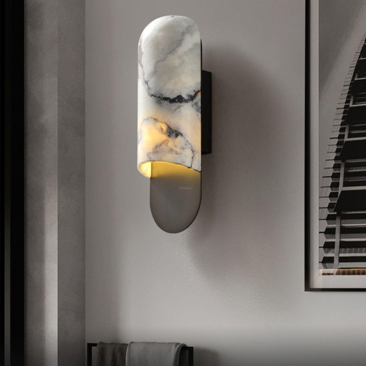 Hl Wall Sconce ∅ 3.8″ - Alabaster-1-Luxehomezone