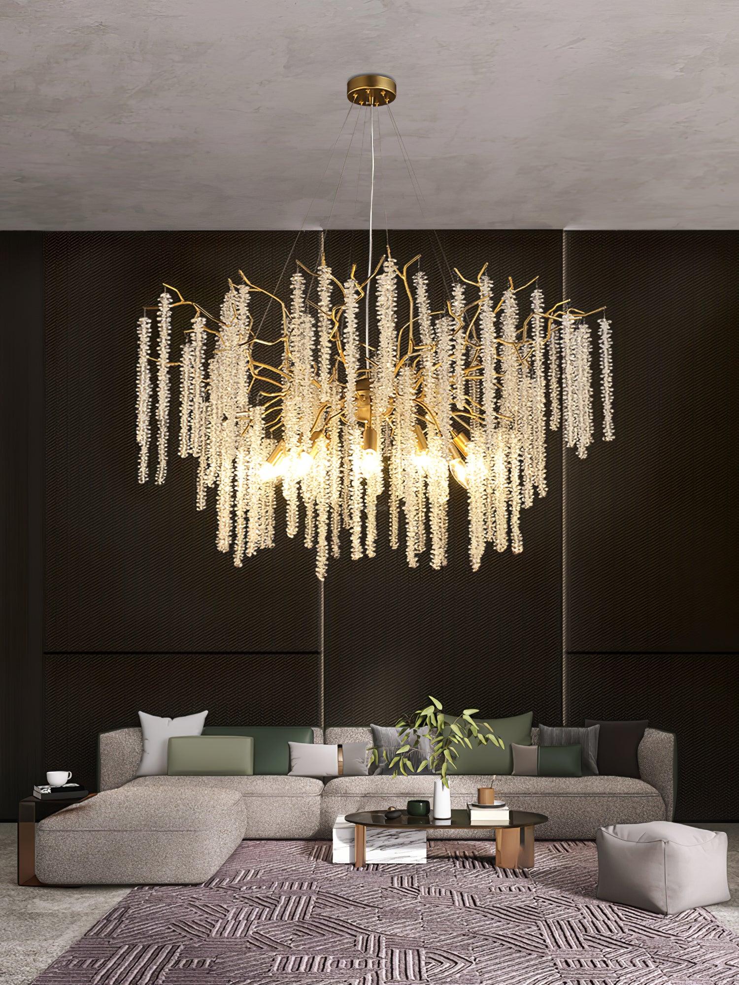 Wisteria Flower Style Crystal Chandelier For Living Room - Luxehomezone