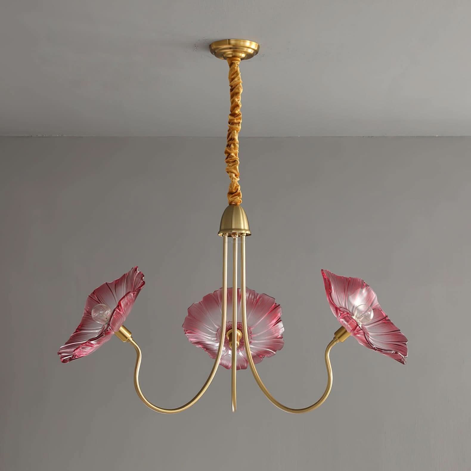 Lotus Leaf Glass Chandelier ∅ 35.4″ - Luxehomezone