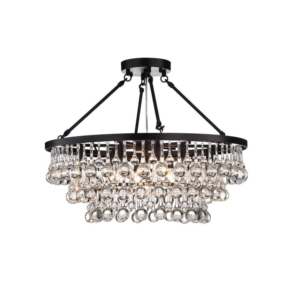 Unique Tiered Crystal Chandelier Φ 15.7″ - Crystals-1-Luxehomezone