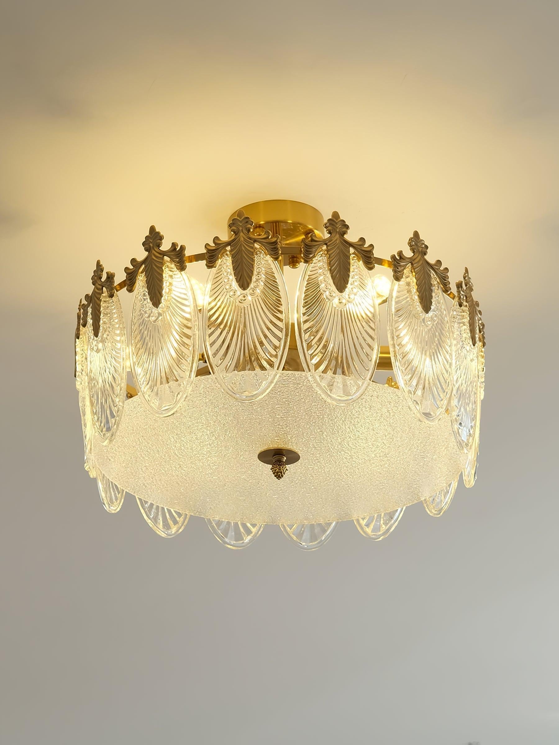 Decorative Pattern Glass Round Chandelier with 5/6/8 heads - Cylinder-1-Luxehomezone
