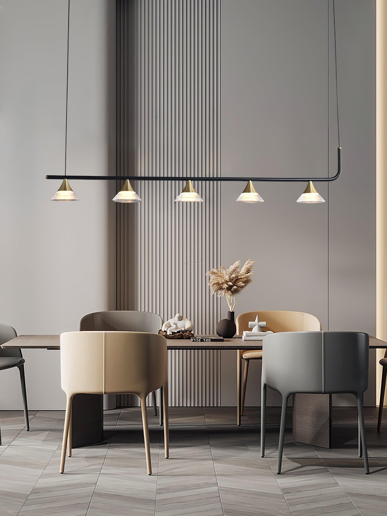 Tristan Restaurant Chandelier L 31.5″ - Bar, Charles, Gold & Transparent-1-Luxehomezone