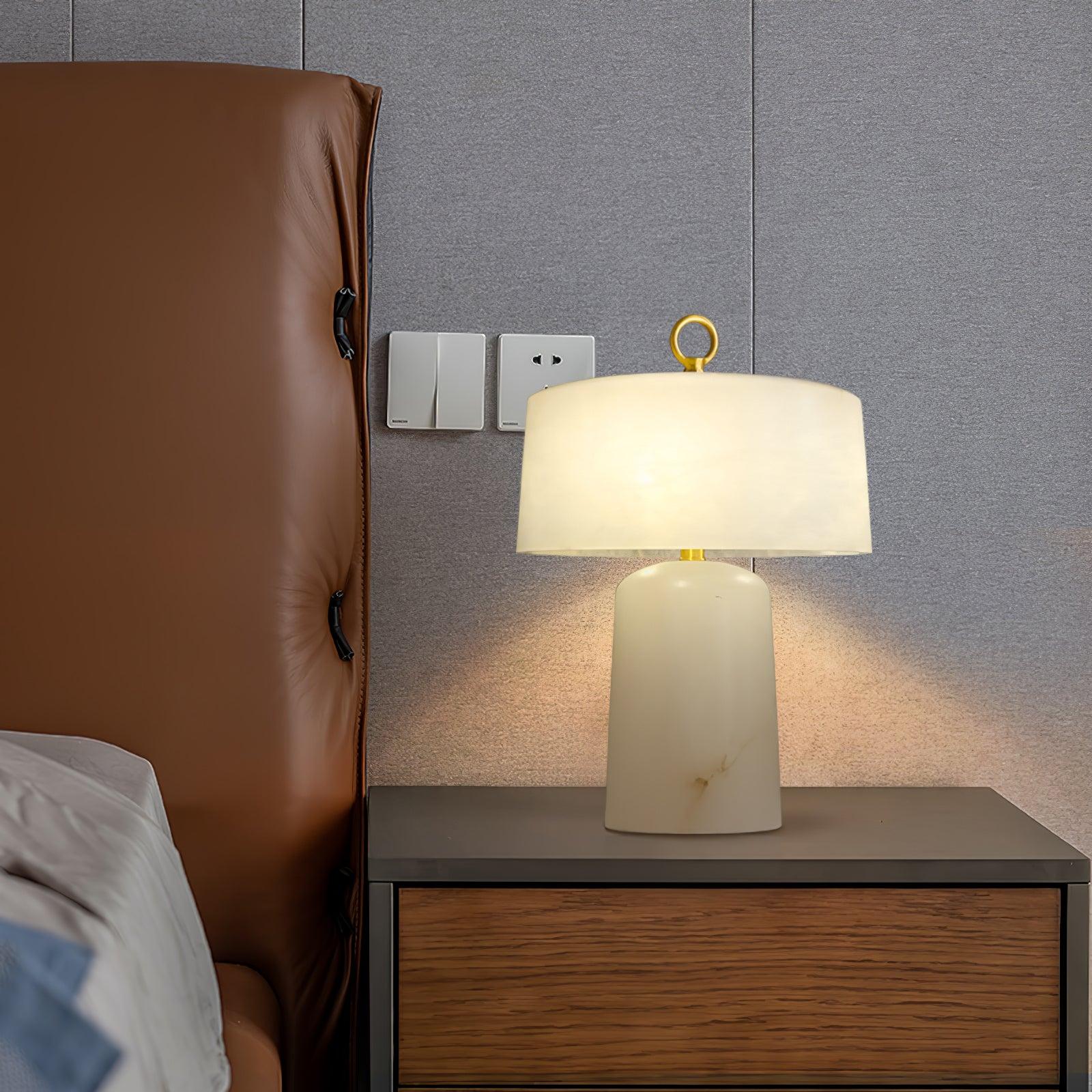Aogashima Table Lamp  ∅ 11.8″ - Alabaster-1-Luxehomezone