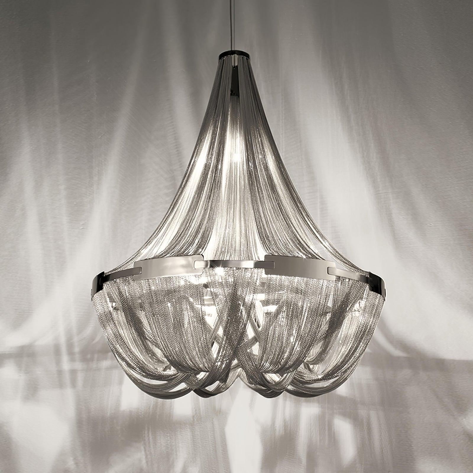 Tassel Aluminum Chain Chandelier ∅ 23.6″ - Tassel-1-Luxehomezone