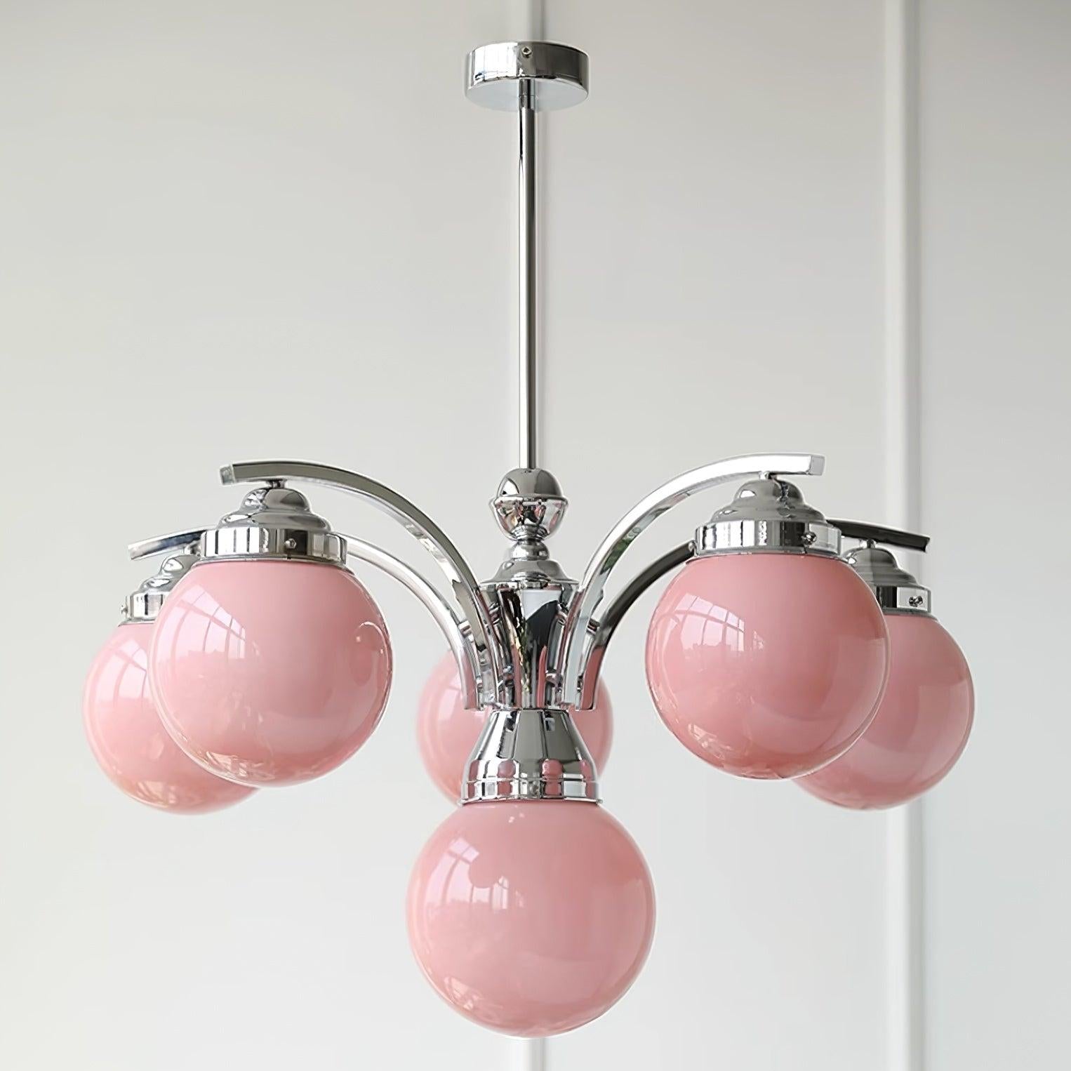 Pink Salamanca Chandelier with 4/6 heads - Glass Chandelier, Persimmon-1-Luxehomezone