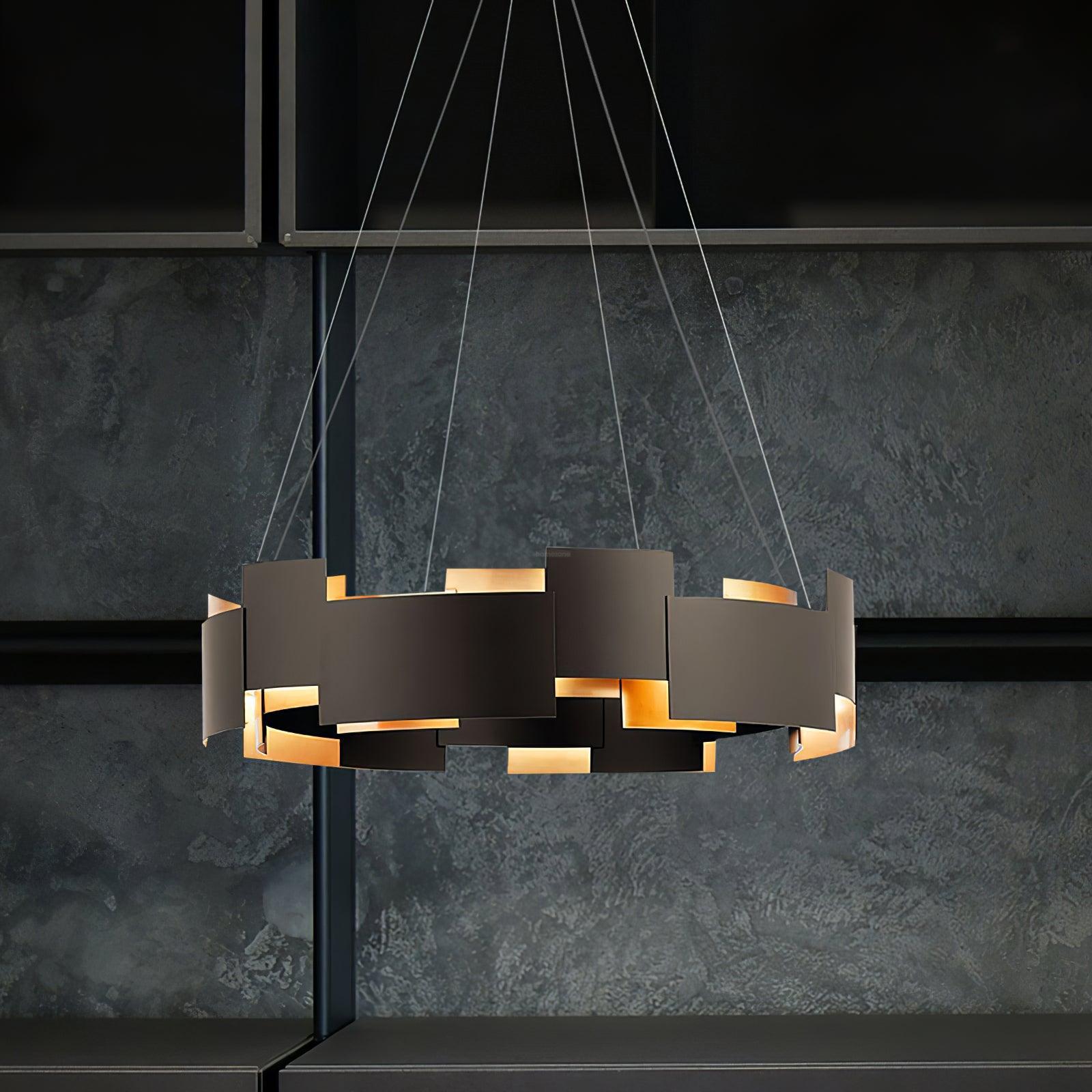 Kichler Oval Chandelier ∅ 23.6″ - Black & Gold-1-Luxehomezone