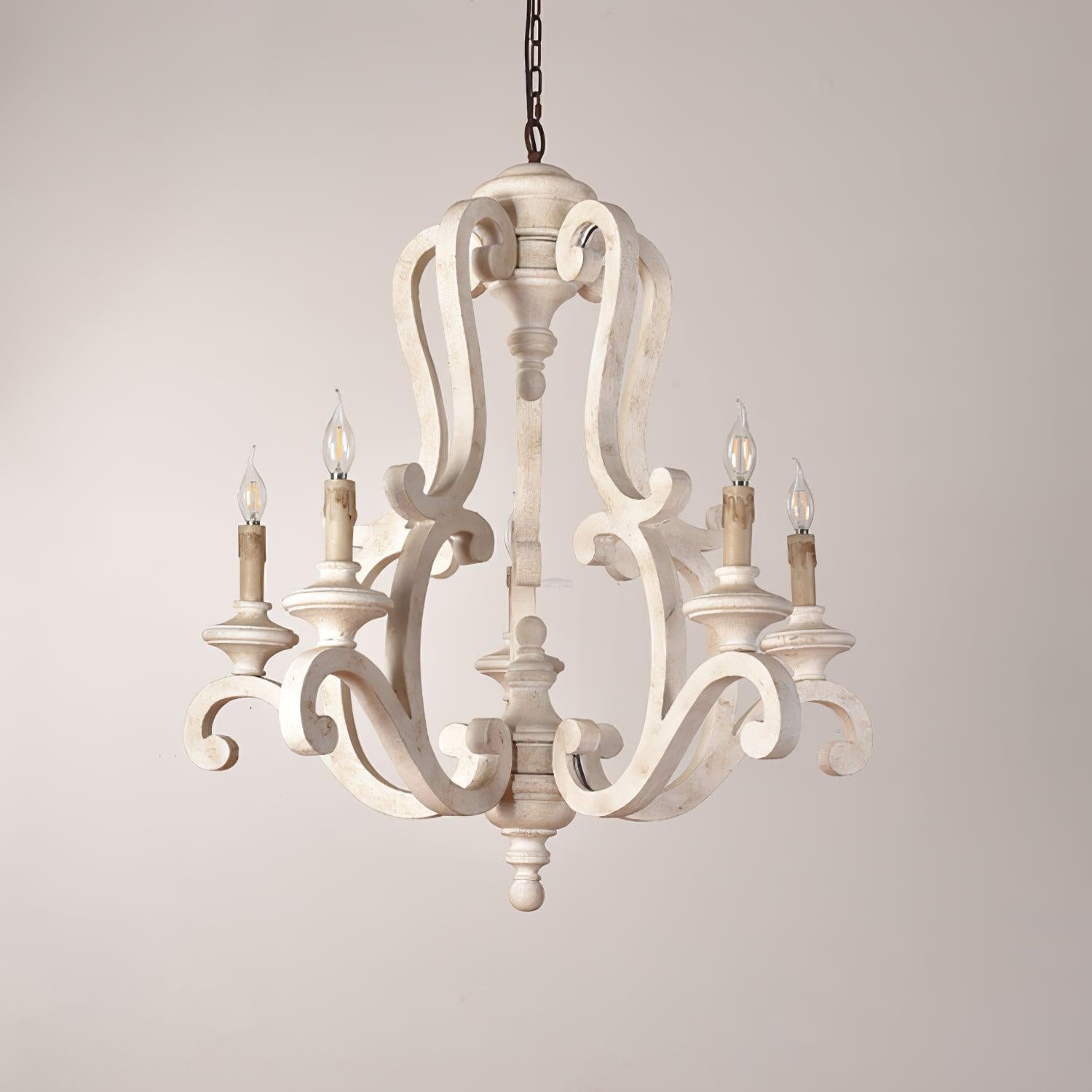Parrotuncle Wooden Candle Chandelier Φ 23.6″ - Candle-1-Luxehomezone