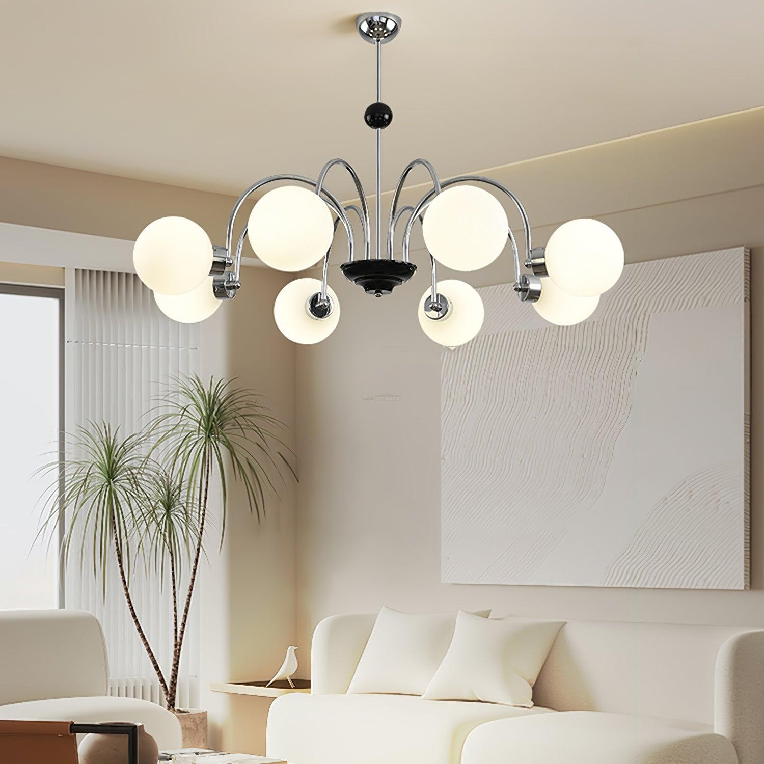 Yisu Glass Globe Chandelier with 3/4/5/6/8 heads - Bend, Marshmallow Chandelier, Optimized-1-Luxehomezone