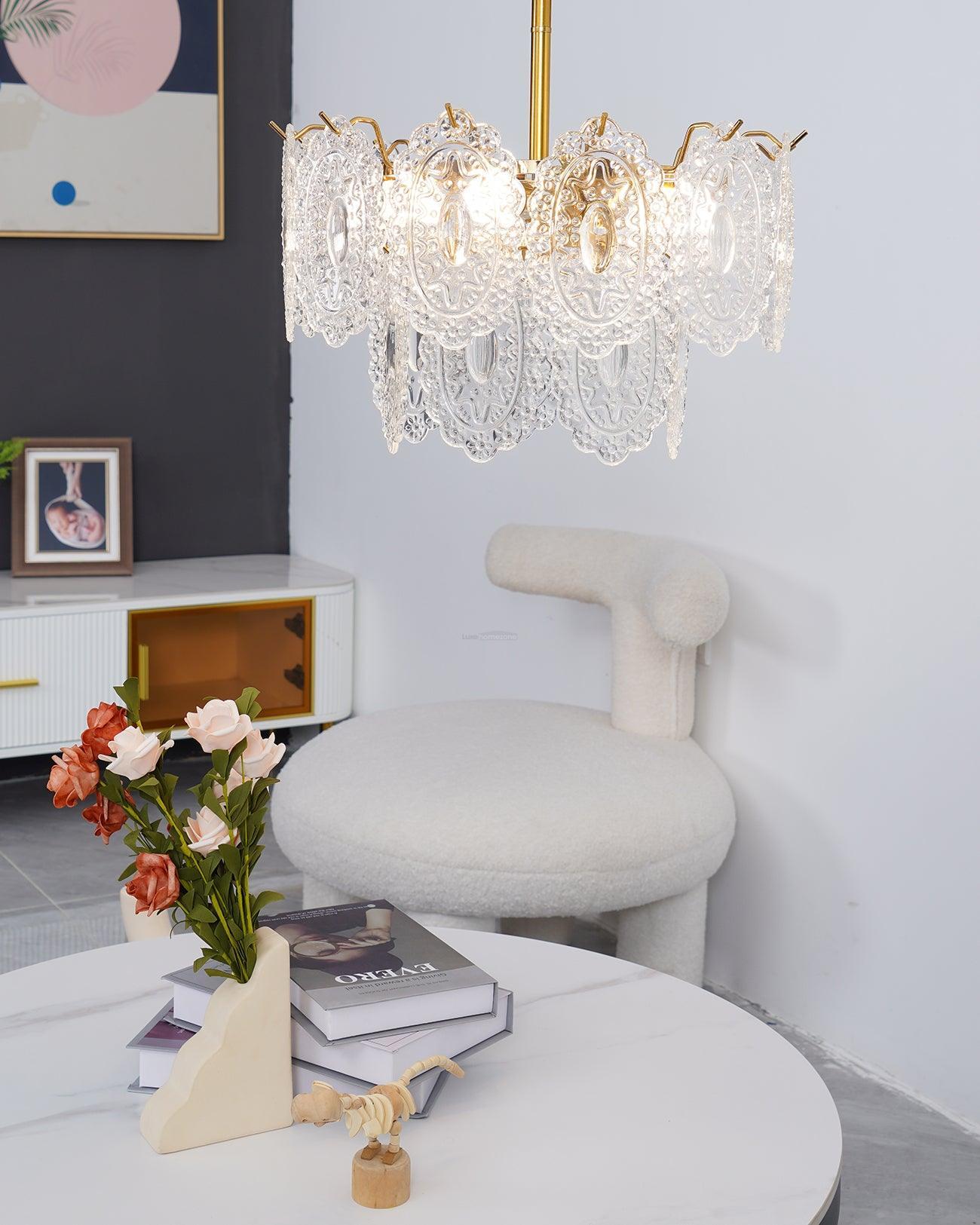 Wave Glass Style Chandelier - Cylinder-1-Luxehomezone