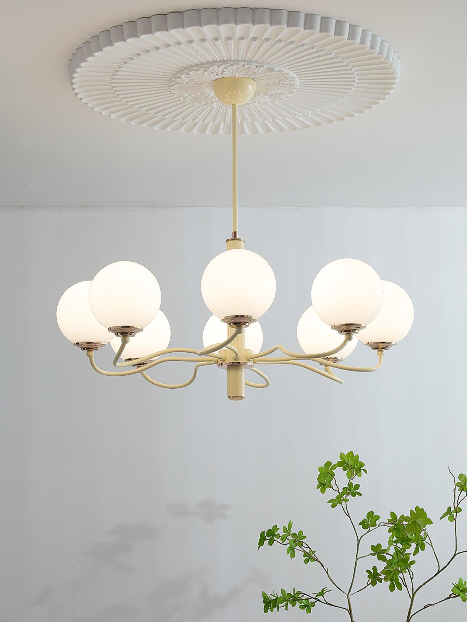 Radiant Globe Chandelier with 3/6/8 heads - Bend, Marshmallow Chandelier-1-Luxehomezone
