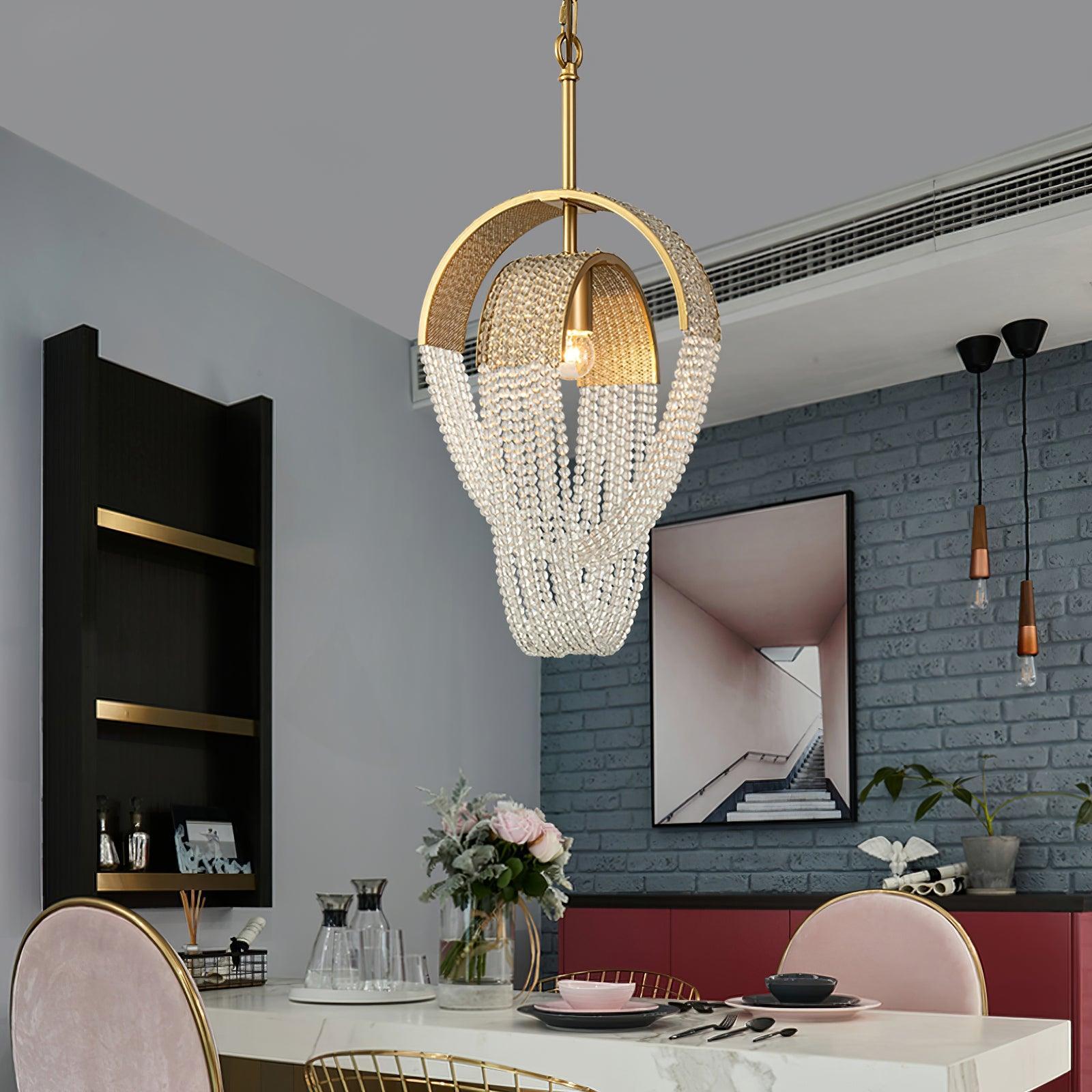 Mesh Crystal Chandelier with 1/6/9 heads - Crystals-1-Luxehomezone