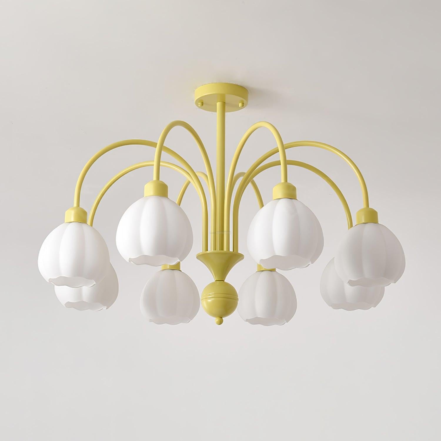 Cream Pumpkin Ball Chandelier with 4/5/6/8 heads - Zahara-1-Luxehomezone