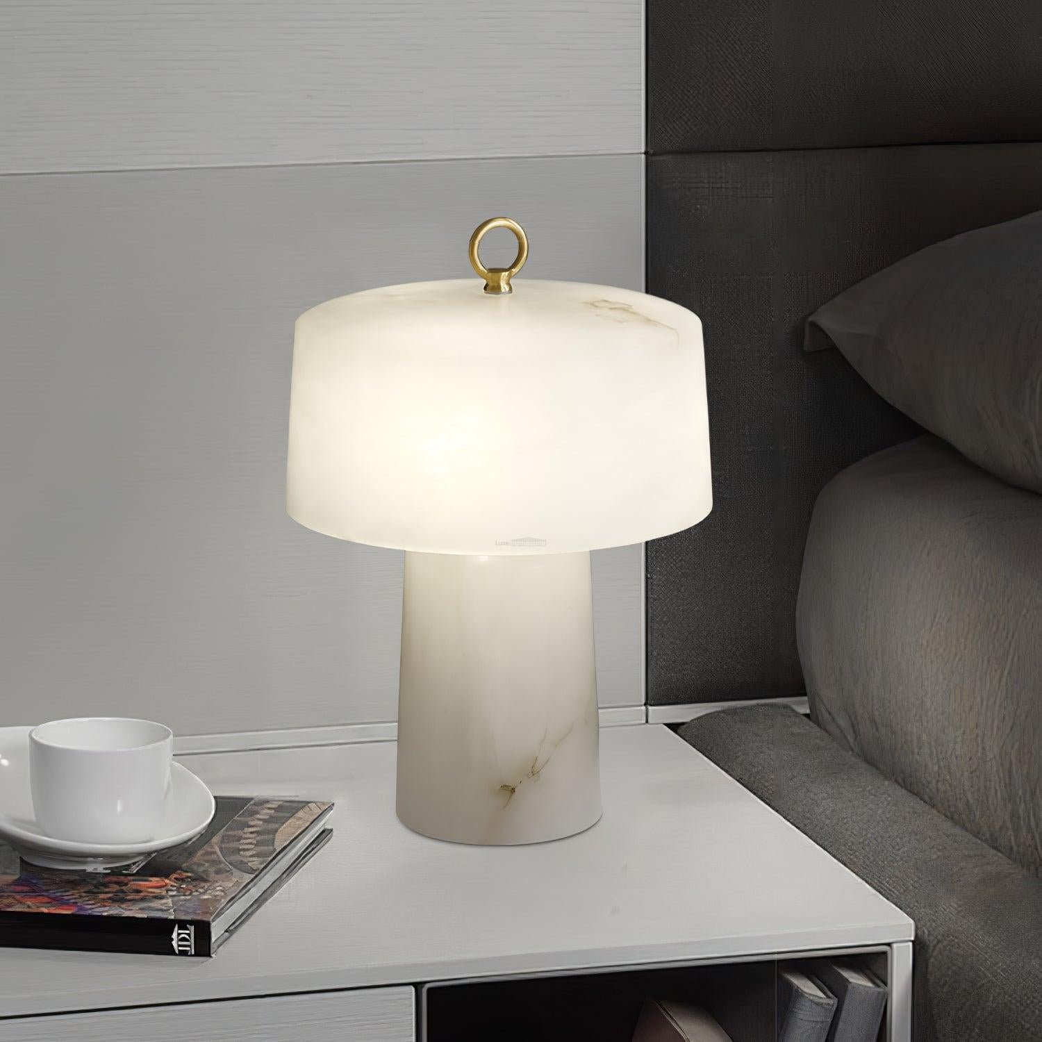Aogashima Table Lamp  ∅ 11.8″ - Alabaster-1-Luxehomezone