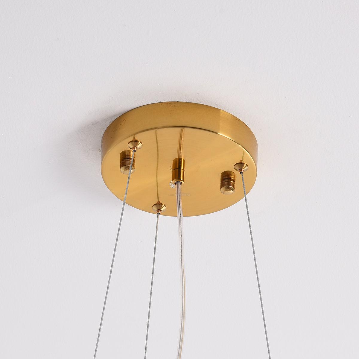 Gingko Chandelier Style P - Gingko, Gingko Chandelier, Gold & White-1-Luxehomezone