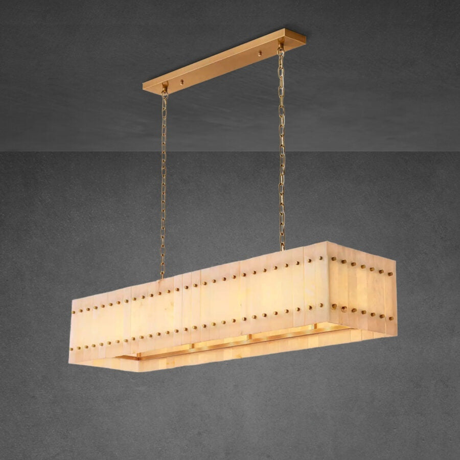 Lux Alabaster Linear Chandelier 54″