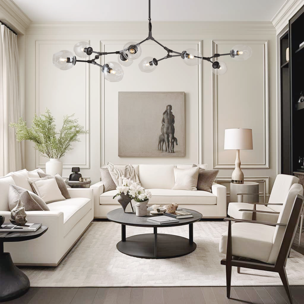 Metal Horizontal Globe Bubble Chandelier - Frown-1-Luxehomezone