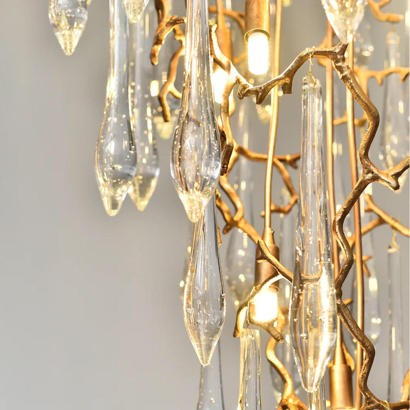 Round Foyer Droplet Staircase Chandelier - Helia-1-Luxehomezone