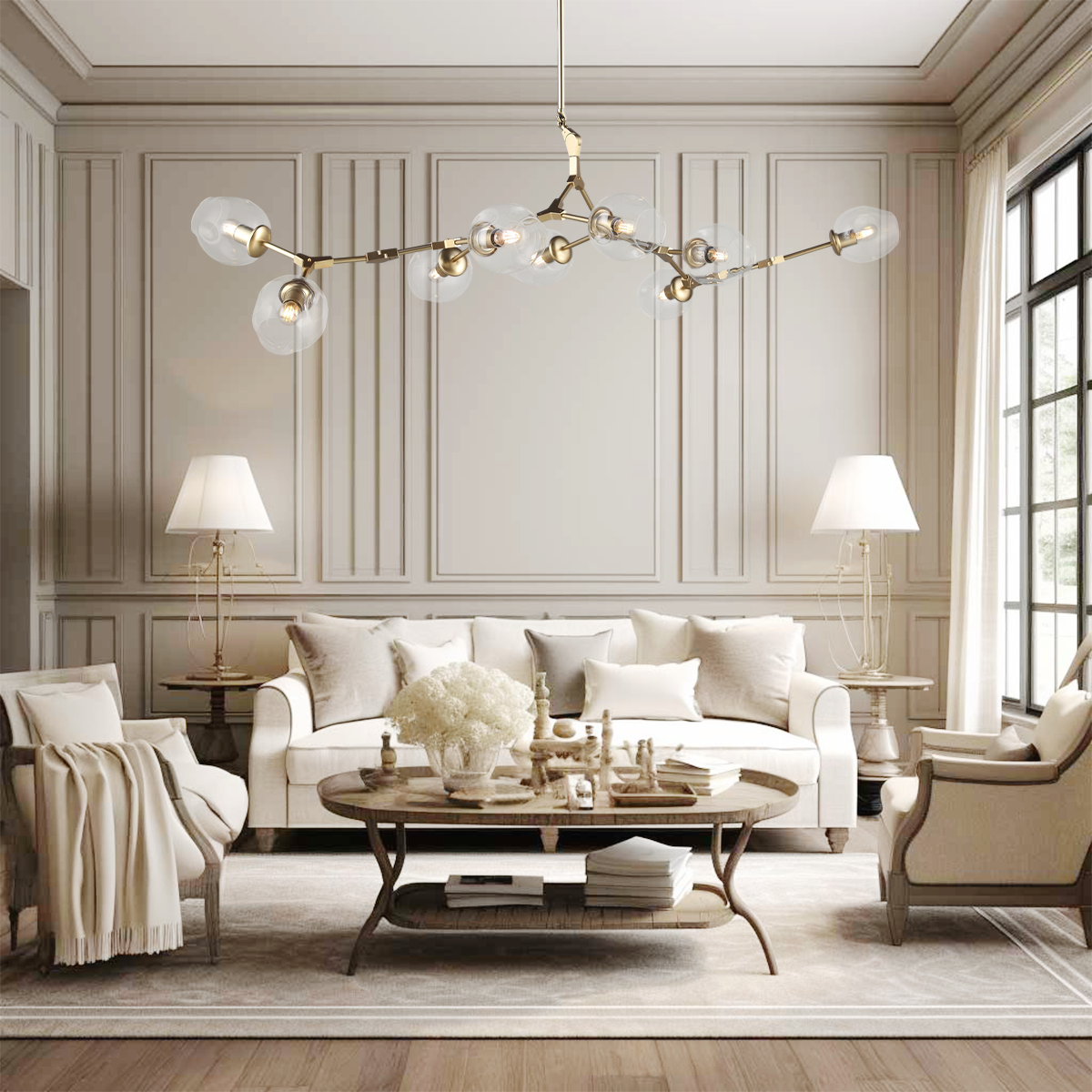Metal Horizontal Globe Bubble Chandelier - Frown-1-Luxehomezone