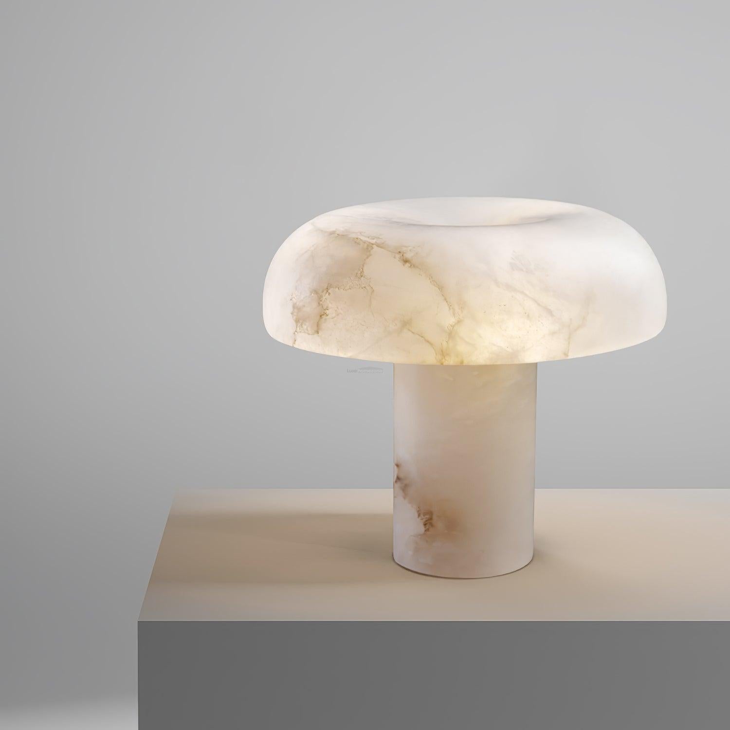Mushroom Table Lamp Style B - Alabaster-1-Luxehomezone