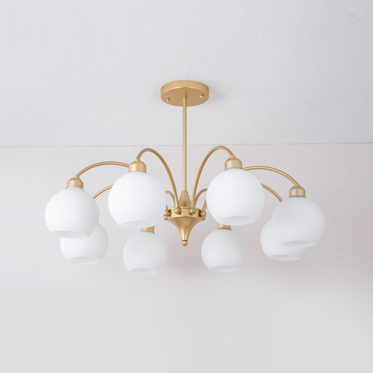 Sculptural Glass Chandelier with 6/8/10 heads - Bend, Marshmallow Chandelier-1-Luxehomezone