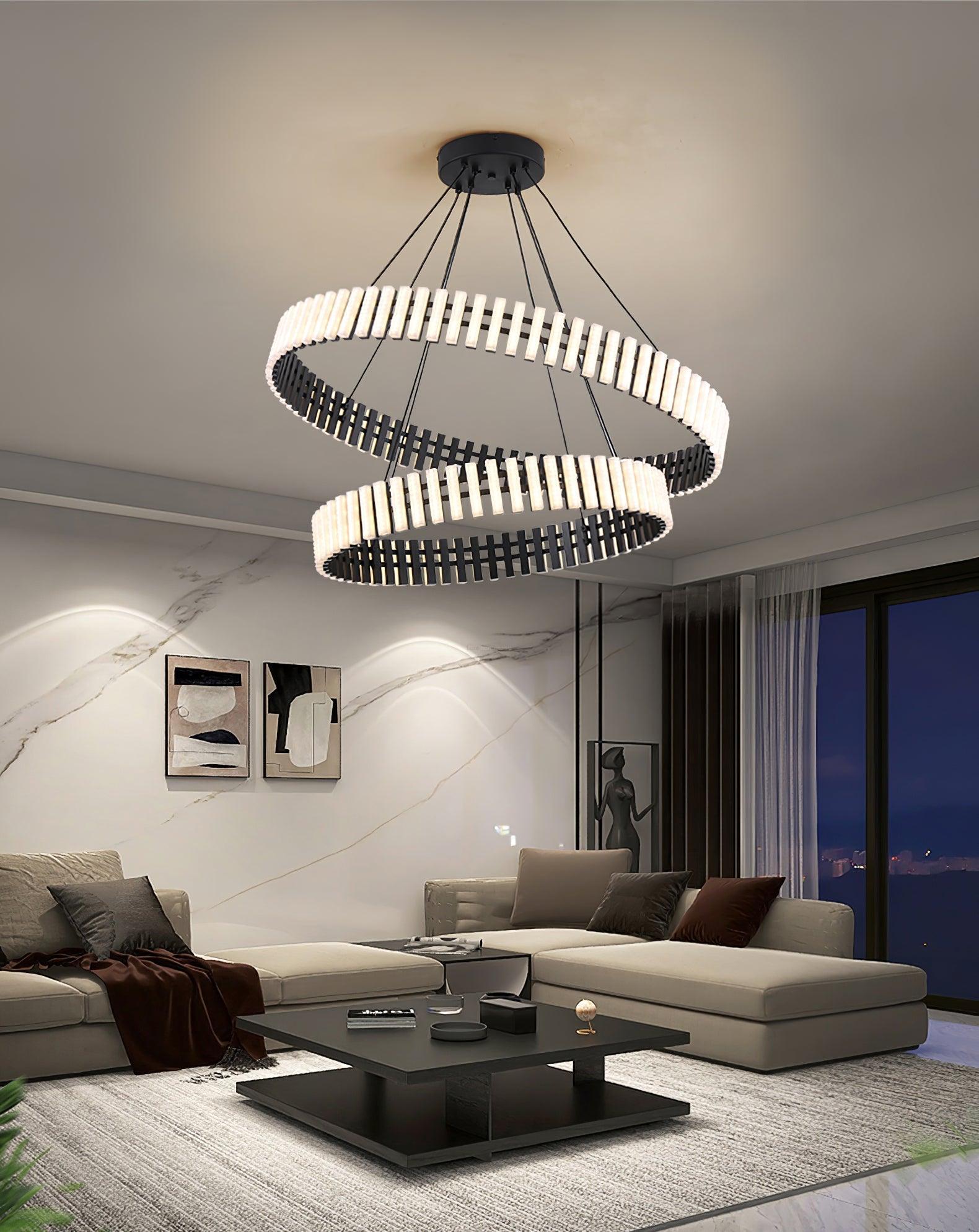 Hanging LED Chandelier ∅ 15.7″ - ring-1-Luxehomezone