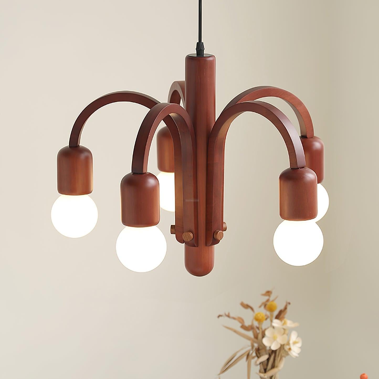 Candela Teak Chandelier Φ 19.6″ - Bend-1-Luxehomezone