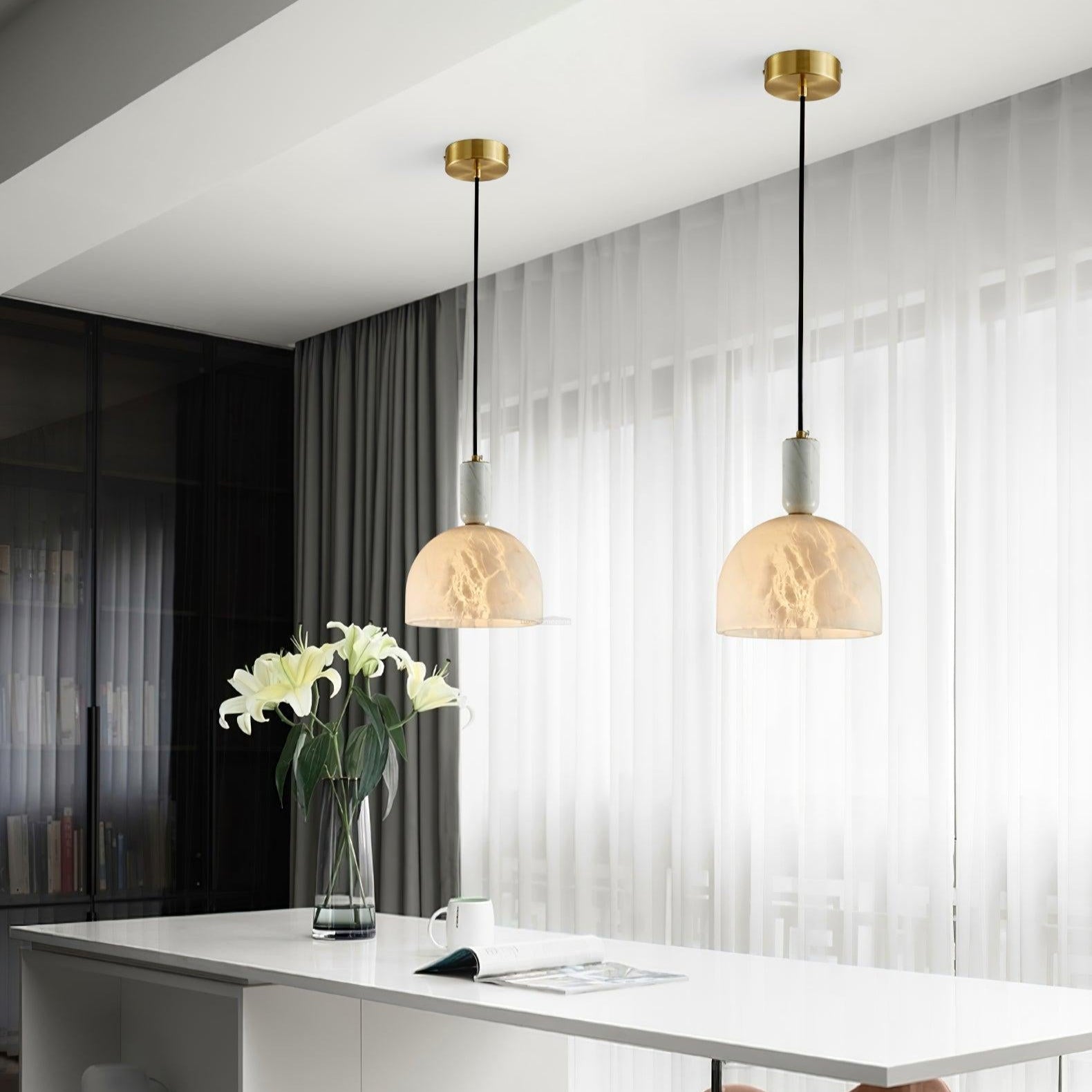 Alabaster Pendant Light - Alabaster, Alabaster Pendant-1-Luxehomezone