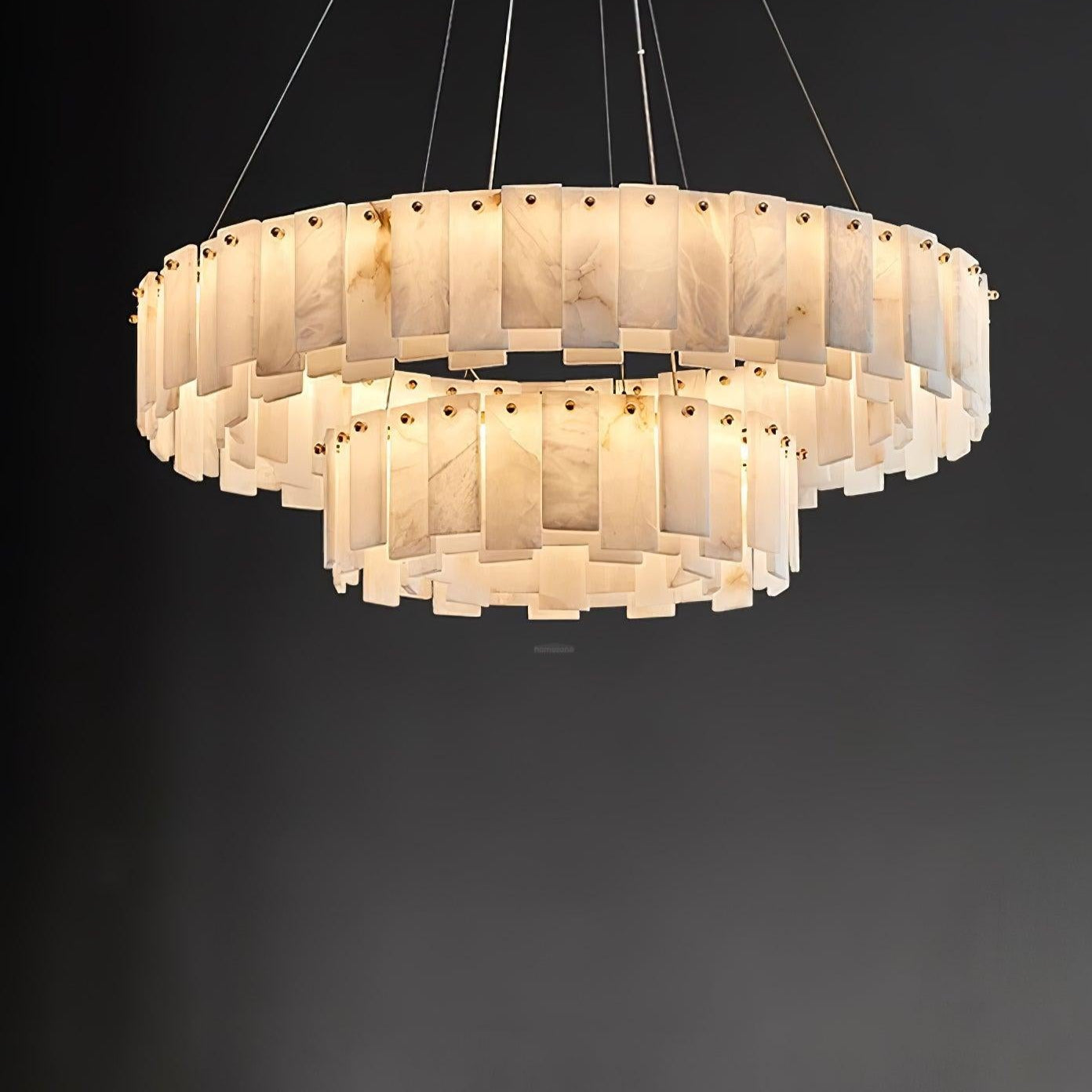 Celestial Alabaster Round/Square Chandelier - Alabaster, Alabaster Chandelier-1-Luxehomezone