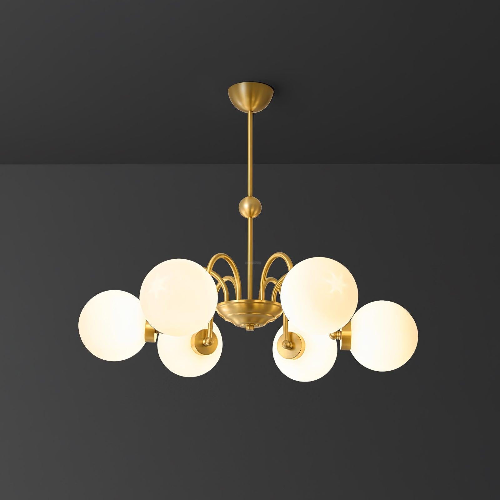 Yisu Brass Chandelier with 3/6/8 heads - Bend, Marshmallow Chandelier-1-Luxehomezone
