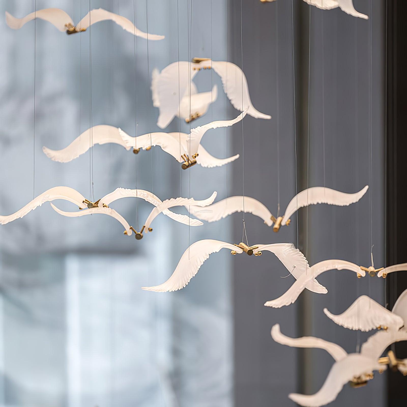 Large Seagull Chandelier with 1/3/5/7/9/11/12/18 heads - Bird-1-Luxehomezone