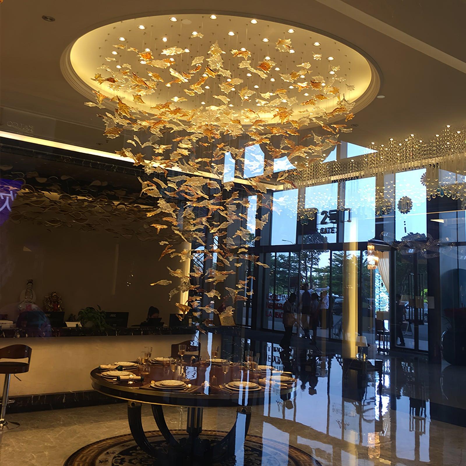 Multicolor Maple Leaf Chandelier - Helia-1-Luxehomezone