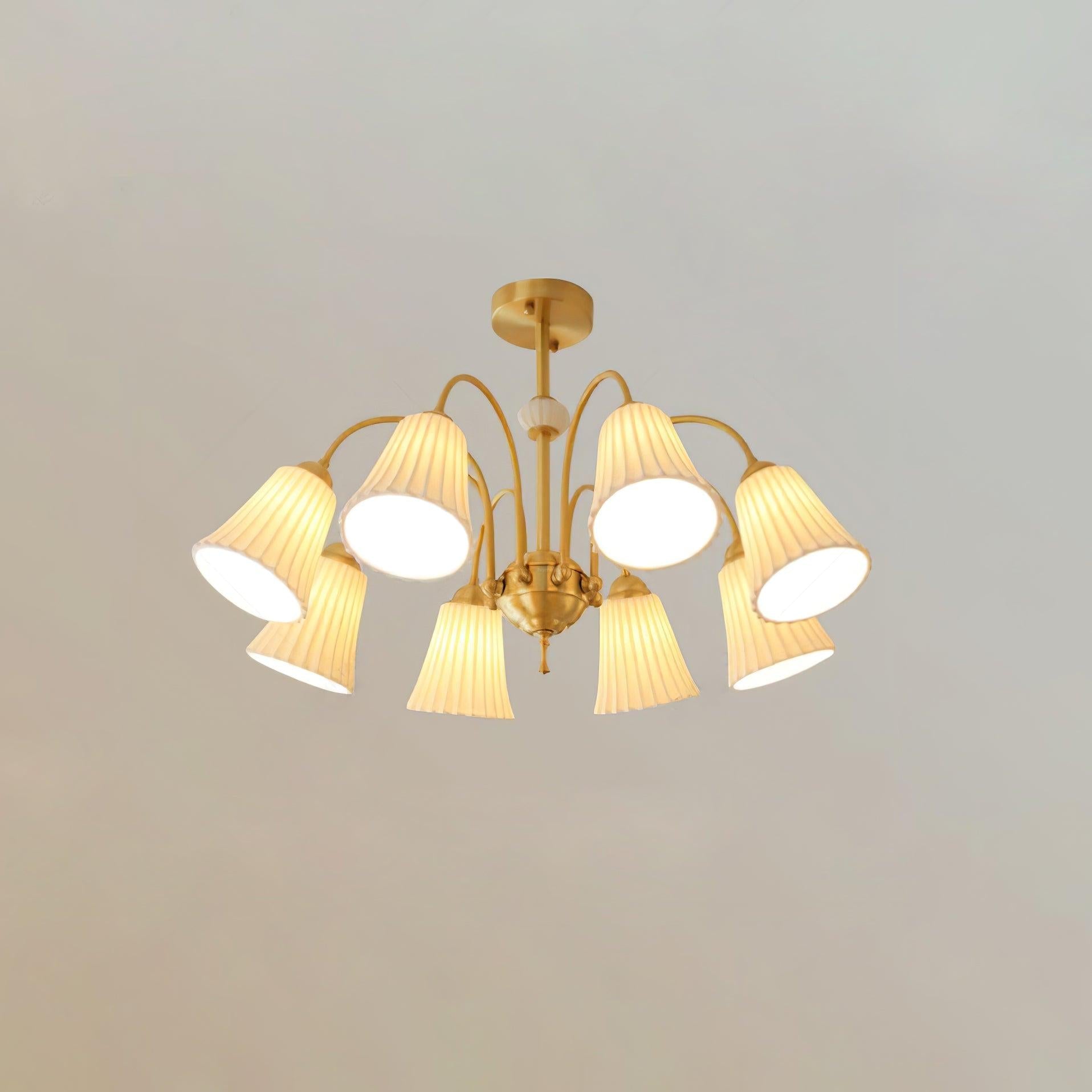 Medieval Ceramic Trumpet Chandelier with 3/5/8 lamps - Flower Ceramic-1-Luxehomezone