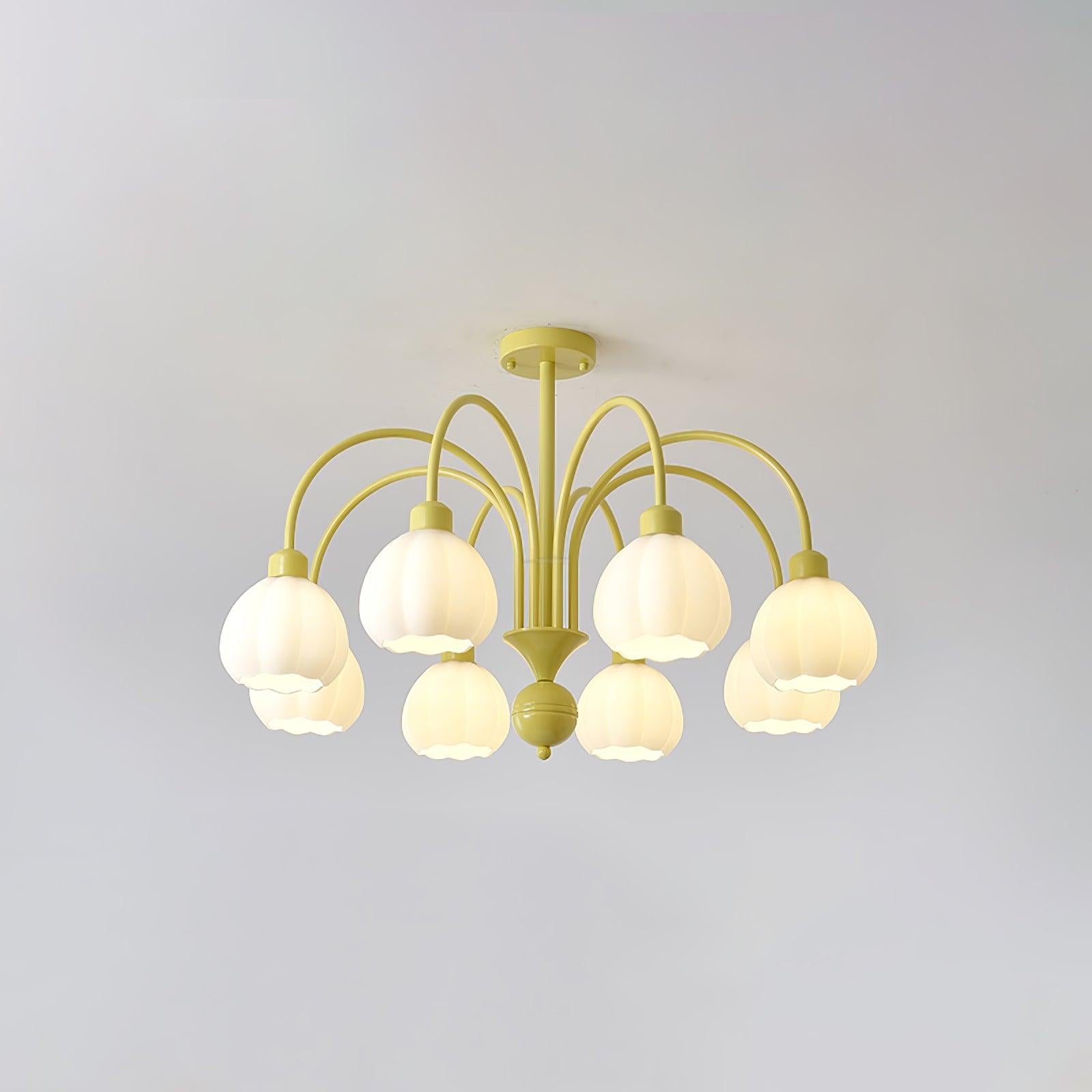 Cream Pumpkin Ball Chandelier with 4/5/6/8 heads - Zahara-1-Luxehomezone