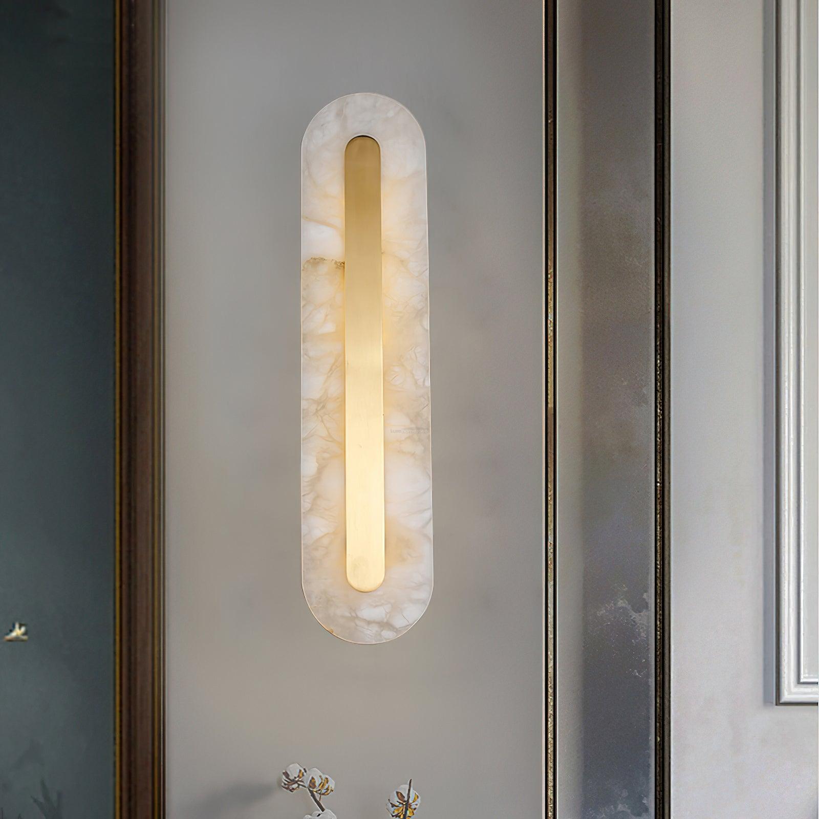 Alabaster Rounded Wall Sconce - Alabaster, Alabaster Wall Lamp-1-Luxehomezone