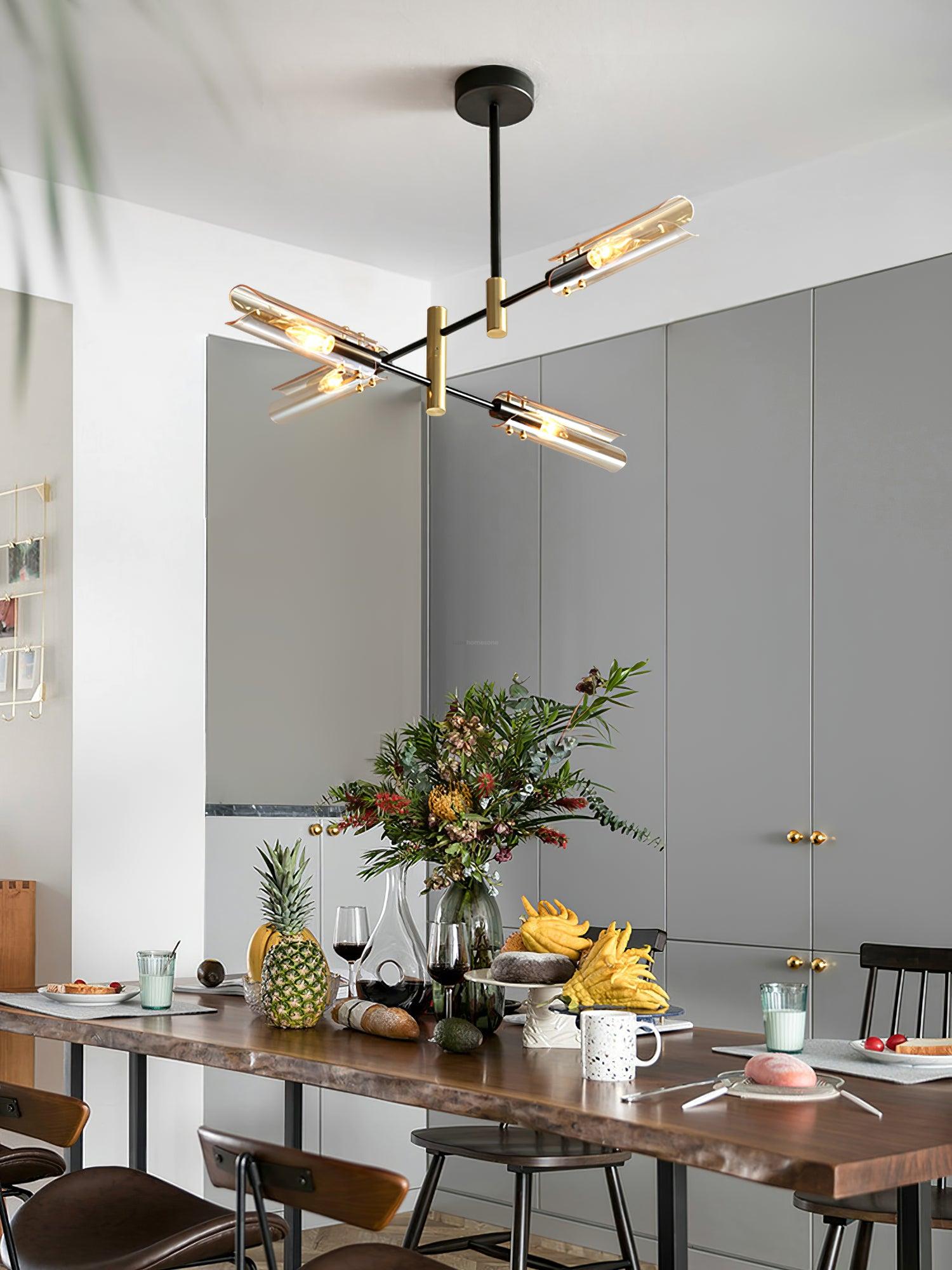 Astrid Double Chandelier with 4/6/8 heads - Tube-1-Luxehomezone