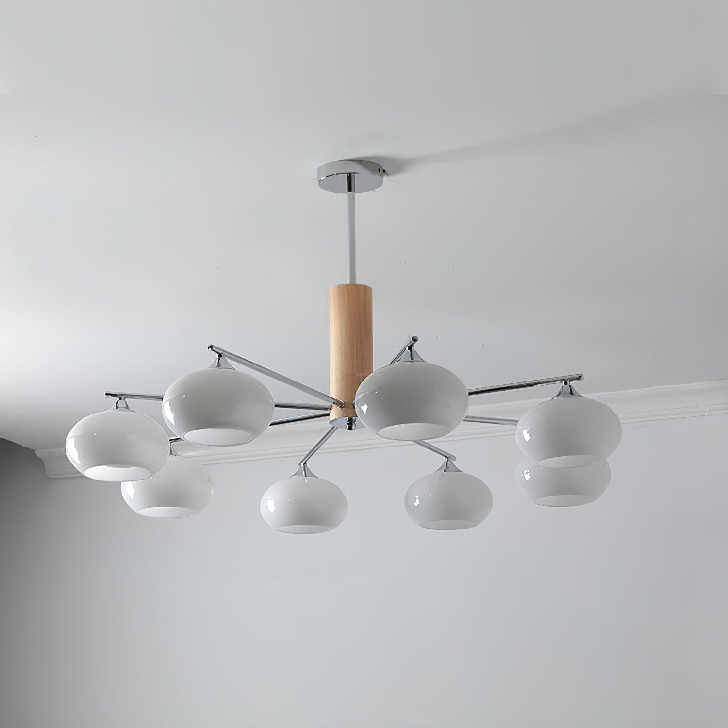 Elliptical Persimmon Chandelier with 3/6/8 heads - Glass Chandelier, Persimmon-1-Luxehomezone
