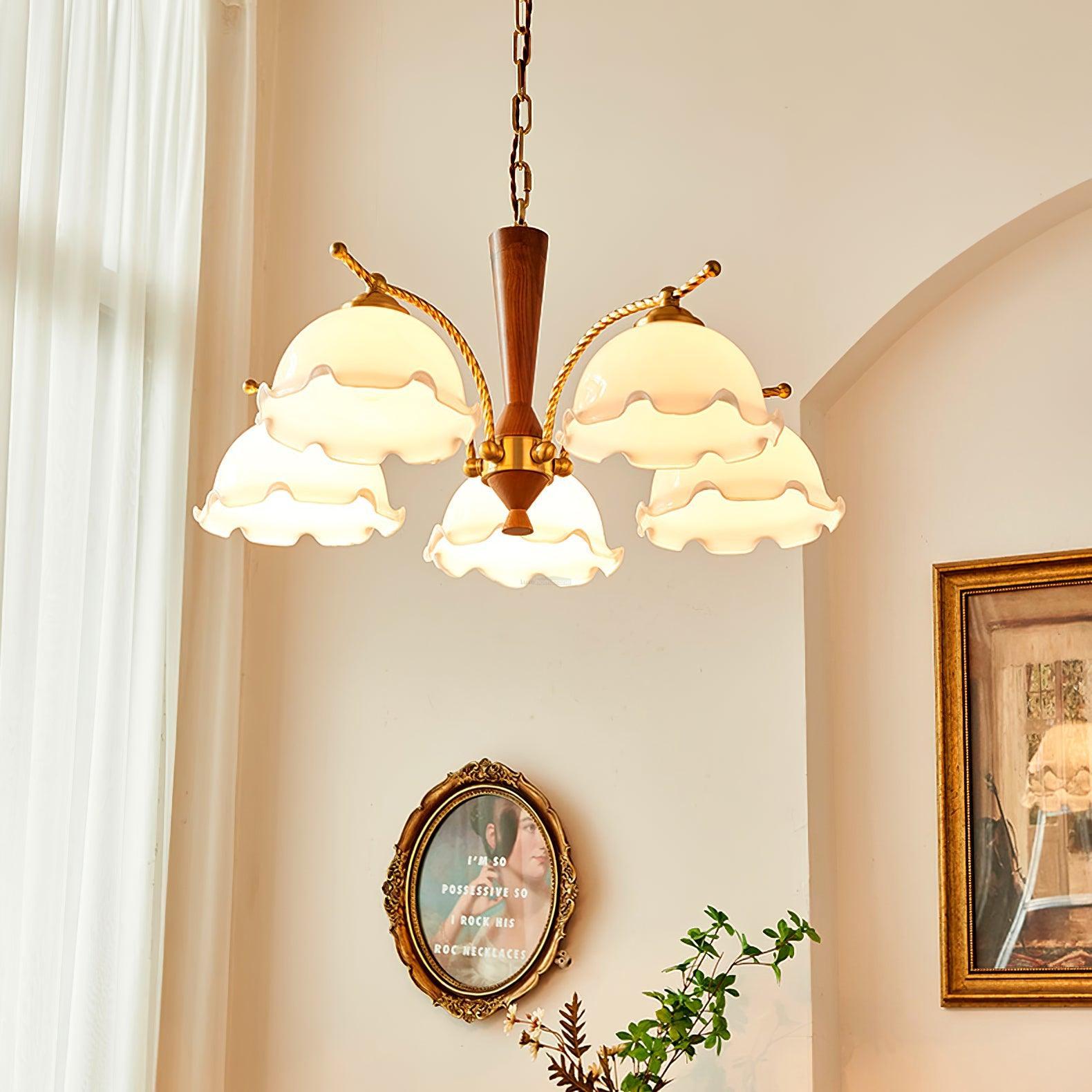 Milky Flower Chandelier ∅ 27.6″ - Zahara-1-Luxehomezone