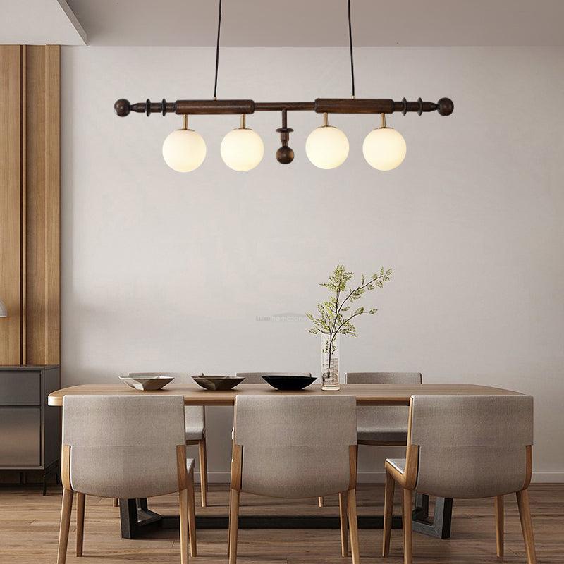 Roman Column Linear Chandelier - Wood-1-Luxehomezone