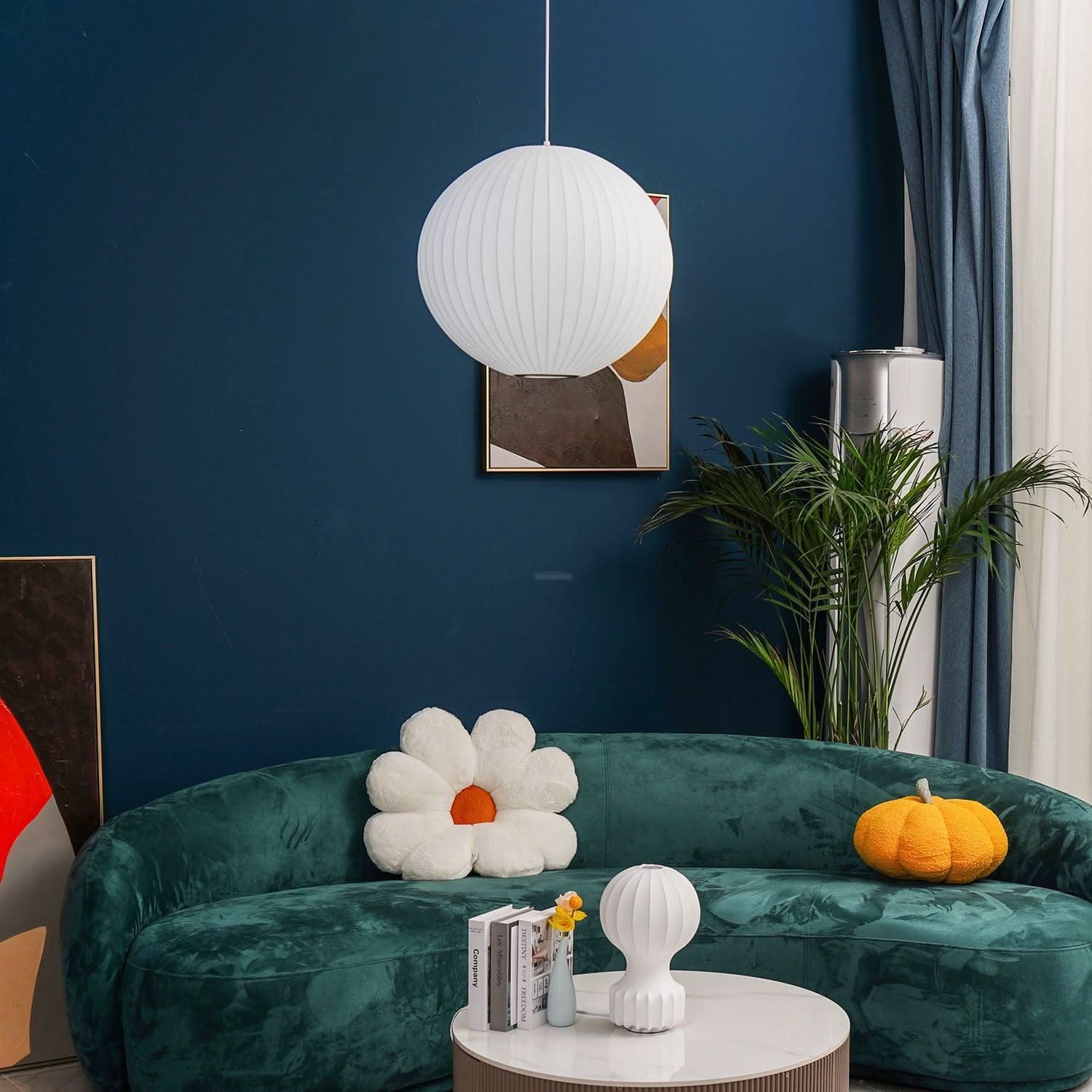 Bubble Pendant Light with Artificial Silk Lampshade - Luxehomezone