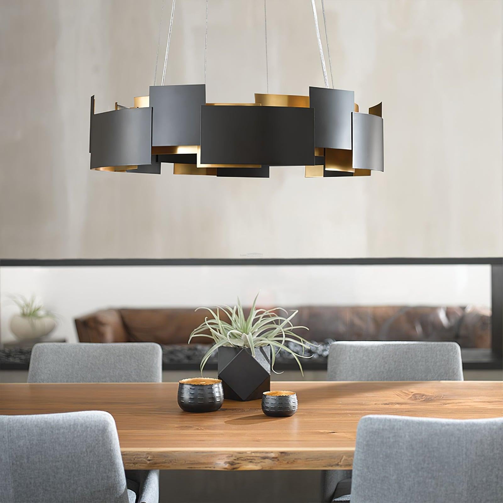 Kichler Oval Chandelier ∅ 23.6″ - Black & Gold-1-Luxehomezone