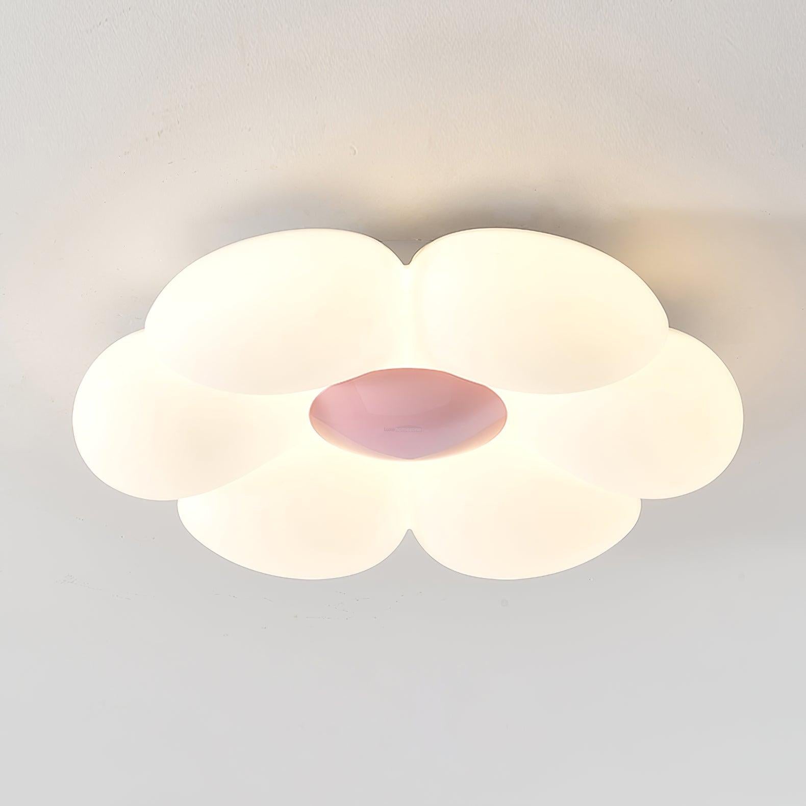 Six-leaf Flower Kids Room Ceiling Lamp  ∅ 19.7″ - Candy, Flush Mounts, Green, Pink, White, Yellow-1-Luxehomezone