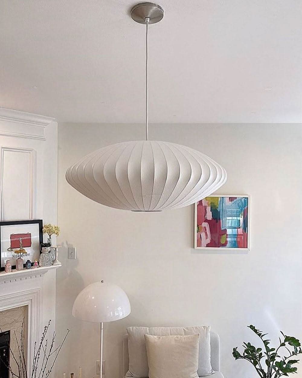 Bubble Pendant Light with Artificial Silk Lampshade - Luxehomezone