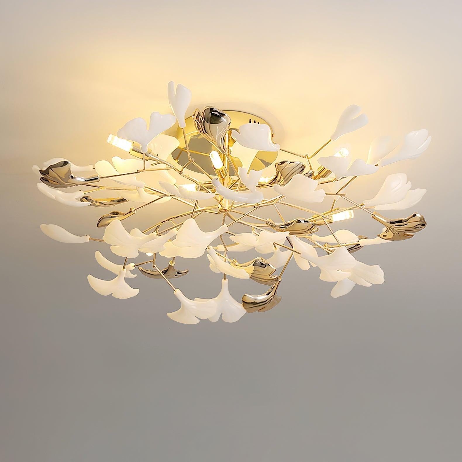 Gingko Rotating Style Ceiling Lamp - Gingko, Gingko Chandelier, Semi Flush Mounts-1-Luxehomezone